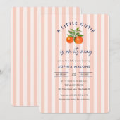 Roze kleine cutie op zijn weg Citrus Baby shower Kaart (Voorkant / Achterkant)