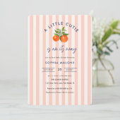 Roze kleine cutie op zijn weg Citrus Baby shower Kaart (Staand voorkant)