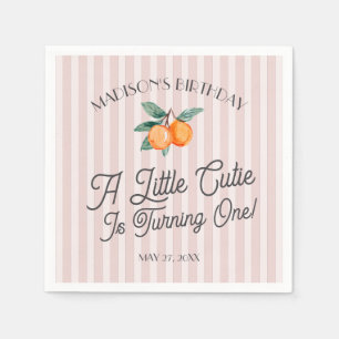 Roze Kleine Cutie Pastel Citrus Verjaardagsfeestje Servet