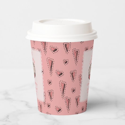 Roze Kleine Cutie Pie Herfst Baby Meisje Douche Papieren Bekers (Links)