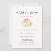 Roze kleine dumpling is op de weg Baby shower Kaart (Voorkant)
