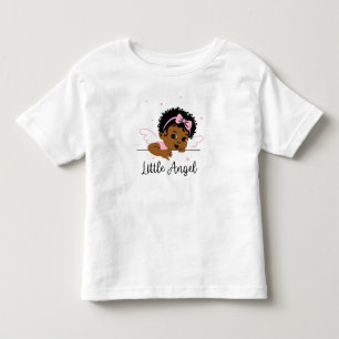 Roze kleine engel vleugels Afro-Amerikaanse baby m Kinder Shirts