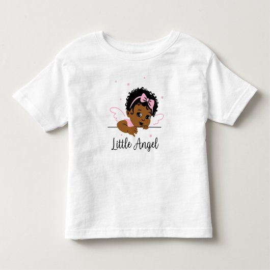Roze kleine engel vleugels Afro-Amerikaanse baby m Kinder Shirts (Voorkant)