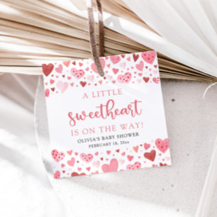 Roze Kleine Liefje Valentijnsdag Baby shower Bedankjes Labels