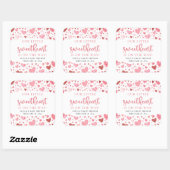 Roze Kleine Liefje Valentijnsdag Baby shower Vierkante Sticker (Vel)
