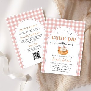 Roze Kleine Moppie Taart Herfst Baby Shower Uitnod Kaart