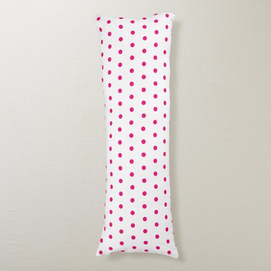 Roze Kleine Polka Dot Wit Custom Kleur Schattige G Lichaamskussen (Voorkant Verticaal)