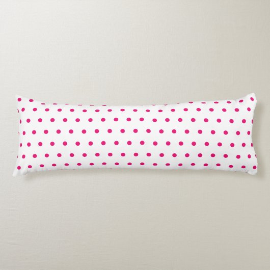 Roze Kleine Polka Dot Wit Custom Kleur Schattige G Lichaamskussen (Voorkant)