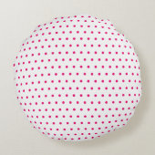 Roze Kleine Polka Dot Wit Custom Kleur Schattige G Rond Kussen (Achterkant)