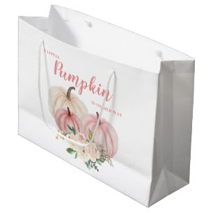 Roze Kleine Pompoen Baby Shower Groot Cadeauzakje