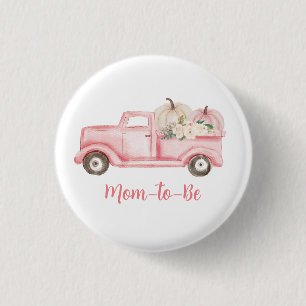 Roze Kleine Pompoen Baby Shower Moeder Wordt Ronde Button 3,2 Cm