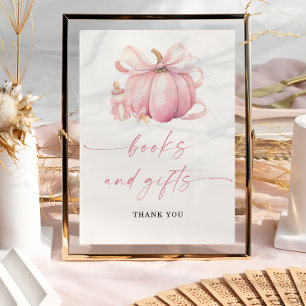 Roze kleine pompoen boeken en geschenken Baby show Poster
