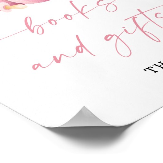 Roze kleine pompoen boeken en geschenken Baby show Poster (Hoek)