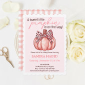 Roze kleine pompoen Het is een Girl Autumn Baby sh Kaart