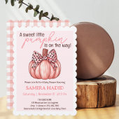 Roze kleine pompoen Het is een Girl Autumn Baby sh Kaart