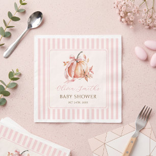 Roze Kleine Pompoen Meisje Baby Shower Servetten