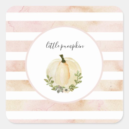 Roze Kleine Pompoen Stickers Blush Witte Pompoen (Voorkant)