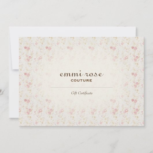  Roze kleine Roos Afdrukcadeaubon (Voorkant)