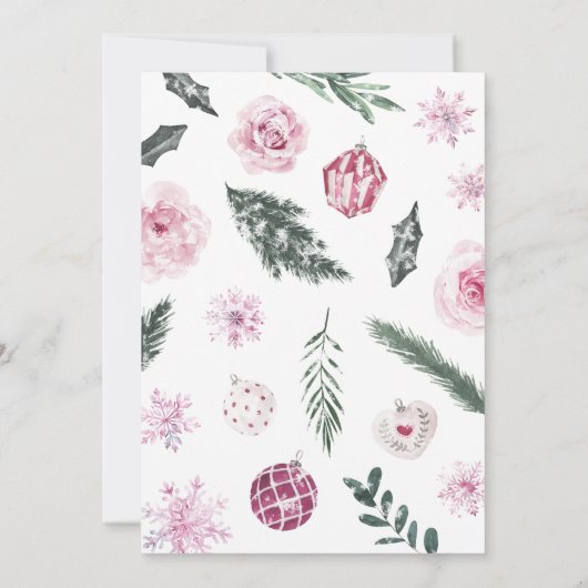 Roze Kleine Sneeuwvlok Baby shower Kaart (Achterkant)