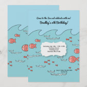 Roze kleine visuitnodiging kaart (Voorkant / Achterkant)