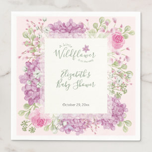 Roze Kleine Wilde Bloem Baby Shower Servetten