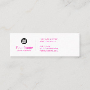 Roze kleine zakelijke logo eenvoudige moderne mini visitekaartje