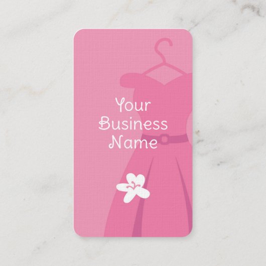 Roze klep met verdieping Verticaal Visitekaartje (Achterkant)