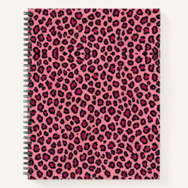 Roze Kleur Leopard Huidpatroon Print Notitieboek
