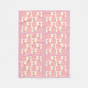 Roze Kleur Quilt Duckies Design Fleece Deken