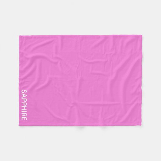 Roze kleurnaam saffier fleece deken (Voorkant (Horizontaal))
