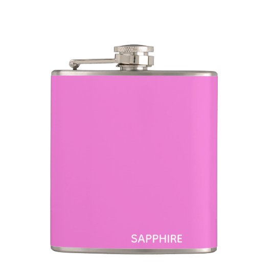 Roze kleurnaam saffier heupfles (Voorkant)