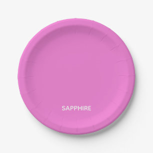 Roze kleurnaam saffier papieren bordje