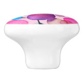 Roze kleurrijk leuk abstract kunstontwerp keramische knop (Zijkant)