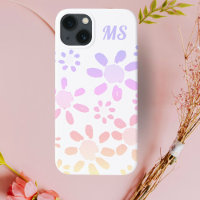 Roze kleurrijke Daisy Flowers Waterverf Girly