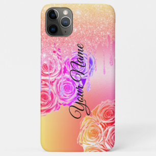 Roze kleurrijke glitter sprankelende druppels iPhone 11 pro max hoesje