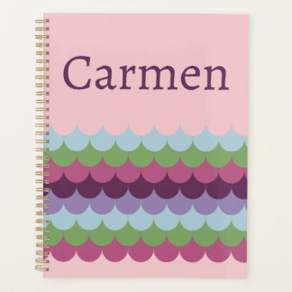 Roze kleurrijke golven planner
