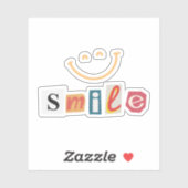 Roze Kleurrijke Indie Glimlach Sticker (Vel)