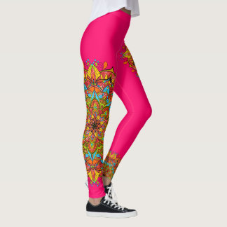 Roze kleurrijke Mandala Leggins Leggings