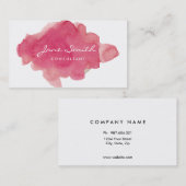 Roze kleurstofplaat visitekaartje (Voorkant / Achterkant)