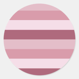 Roze Kleurtinten Strepen Ontwerp Ronde Sticker