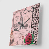 -roze klok in het gebouw (Hoek)