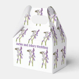 Roze klokjes stofpatroon. bedankdoosjes