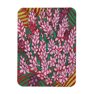 Roze kloon Ginger Alpinia Tropical Flowers Floral Magneet