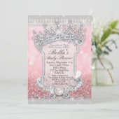 Roze knijpende babyschoeisel kaart (Staand voorkant)