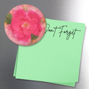 Roze Knockout Roos Waterverf Magneet