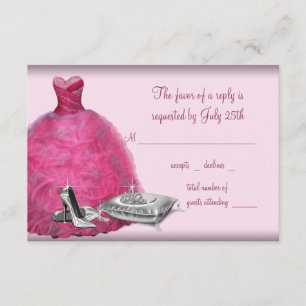 Roze knol met hoge hiel Quinceanera RSVP