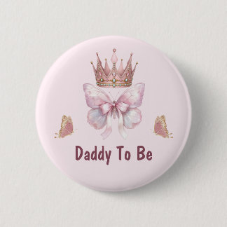 Roze Knopje Klein Prinsesje Vader Wordt Button