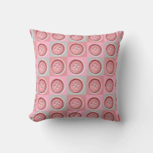 Roze knoppen en geruit patroon kussen