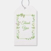 Roze knoppen op groen Ivy Weddenschap Cadeaulabel (Voorkant)