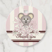 Roze Koala Meisje Baby shower / Verjaardag Dank u Bedankjes Labels (Voorkant)